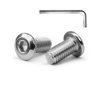MINHER M6 x 16mm 10Pcs Cabeza plana Tornillos de cabeza hueca hexagonal Pernos,Pernos para muebles, Acero inoxidable A2 V2A,Rosca completa (con Llaves Allen)