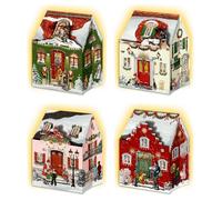 Mini-Adventskalender - Happy Christmas Houses: Aufstellhäuschen (für ein LED-Licht)
