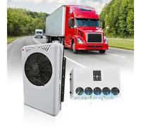 Mini aire acondicionado dividido, 6600 BTU, inversor de 12 V/24 V CC, refrigeración rápida silenciosa, unidad de aire acondicionado de estacionamiento eléctrico para camiones, caravanas, autobuses