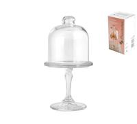 Mini Alzada De Pastelería De Vidrio Transparente Con Campana 10X18,5H