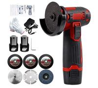 Mini amoladora angular, 12 V, 500 W, amoladora inalámbrica, 19500 rpm, disco 76 mm, con 2 baterías para metal, madera, baldosas y PVC