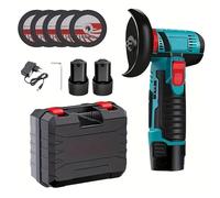 Mini amoladora angular con batería, 12 V, 76 mm, sin escobillas, con 2 baterías de 1500 mAh y 5 discos, 19500 rpm, cortador inalámbrico, multilijadora eléctrica para metal, madera y azulejos