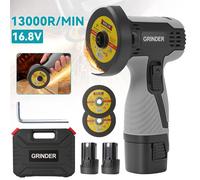 Mini Amoladora Angular Inalámbrica de 16.8V, Portátil, para Pulir, Esmerilar y Cortar, con Batería de Litio de Gran Capacidad, Herramienta Eléctrica Doméstica para Bricolaje Style A-2 Battery