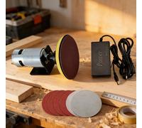 Mini amoladora de banco eléctrica, máquina pulidora con discos de lijado, juego de fuente de alimentación para Metal, madera, bricolaje, pulido artesanal Set 1