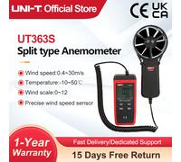 Mini anemómetro UNI-T UT363S, probador de temperatura de velocidad del viento, pantalla LCD, medición de velocidad máxima/AVG, nivel de viento 1 ~ 12