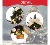 Mini árbol de Navidad genérico con luces LED y estrella en la cima, cloruro de polivinilo, conjunto de decoración para árbol de Navidad