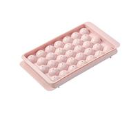 Mini bandeja redonda for cubitos de hielo con tapa for congelador, té, café, refrigeración,For Home Kitchen Use(1PC Pink)