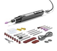 Mini bolígrafo de lijado eléctrico - herramienta con luz, rotación de ajuste de 6 niveles, luz de alto brillo, compatible con carga tipo C, pequeña herramienta eléctrica | Ideal para la s