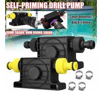 Mini bomba de taladro eléctrico, bombas de transferencia autocebantes, bomba de agua de fluido de aceite, vástago redondo portátil, autocebante de alta resistencia Negro