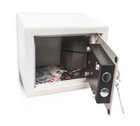 Relaxdays Mini caja fuerte con llave blanco,negro