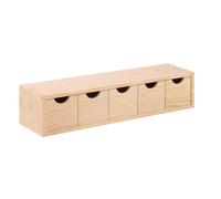 Mini cajonera de madera con cinco cajones 12x57x13cm