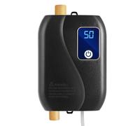 Mini calentador de agua eléctrico, 3500 W, calentador de agua eléctrico, resistencia al agua IPX4, pantalla LCD, para cocinas familiares, cuarto de baño