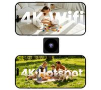 Mini Cámara de Vigilancia, WiFi o sin WiFi, 4K Videovigilancia Sin Internet | Visión Nocturna, Adhesivo/Atornillable/Montaje Magnético, Detector de Movimiento, Camara Espia para Interior Exterior, Negro