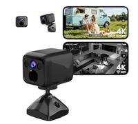 Mini Camara Espia, 4K Camaras de Vigilancia Wifi Interior Sin Cables | WiFi o Sin WiFi, Bajo Consumo, Hasta 160 Días en Espera, Visión Nocturna, Gran Angular de 140°, para Hogar/Mascotas, Negro