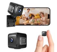 Mini cámara espía Bluetooth y Wifi 4K HD, cámara oculta - Cámara de seguridad inalámbrica para interiores con visión nocturna, batería de larga duración, detección de movimiento, nube de video en