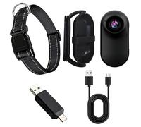 Mini cámara para mascotas con collar ajustable, cámara de acción HD de montaje de 360° para perros y gatos, incluye adaptador Otg y cable USB para uso en interiores y exteriores