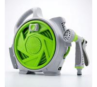 Mini carrito portátil de jardín, pistola de pulverización ajustable con 6 engranajes diferentes, adecuado para varios grifos, camión de tubería de agua portátil que se puede utilizar para lavar coches