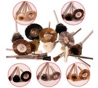 Mini cepillo de rueda de alambre de acero, copa de cerdas de nailon de latón de 3mm, cepillos de limpieza de pulido para Dremel, herramientas rotativas, accesorios Pighair-Pen 8pcs