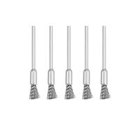 Mini cepillo metálico de acero engastado 5 x 11 mm con vástago de 2,35 mm, 5 unidades