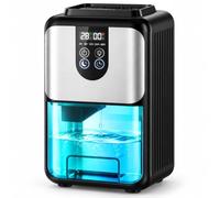 Mini deshumidificador de 1800 ml, deshumidificador eléctrico silencioso con apagado automático, descongelación automática, temporizador de 4 a 48 horas y luz LED para dormitorio, vestidor y espacios