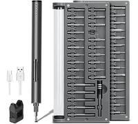 Mini destornillador eléctrico 57en1, juego de destornilladores de precisión con 55 puntas de precisión magnéticas, par de 2 engranajes, sin cable, para cámara de teléfono reloj portátil