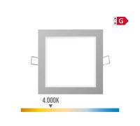 MINI DOWNLIGHT LED EMPOTRABLE CUADRADO 6W 4000K LUZ DIA. COLOR CROMO 11,7x11,7cm EDM