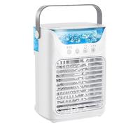 Mini Enfriador Portátil, Pequeña Unidad De Aire Acondicionado Con 3 Velocidades Y Control Táctil De 4 Botones, Depósito De Agua De 700ml Y Luz Nocturna De 7 Colores Con Asa De Cuero, Para Oficina Sala