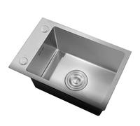 Mini fregadero compacto de acero inoxidable 304 - Fregadero de cocina y bar de un solo tazón que ahorra espacio para encimera de RV (plateado, 45 x 30 x 20 cm)