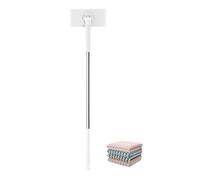 Mini fregona Snap Grip con cambio automático de tela manos libres con 4 paños reutilizables rápido, fácil e higiénico, mopas húmedas y secas giratorias de 360° para limpiar suelos (blanco, 93 cm)