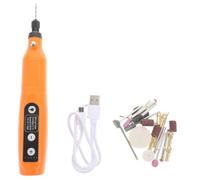 Mini Herramienta Rotativa Inalámbrica 8w 3.7v con Luz y 5 Velocidades | Carga Usb, 15000 R/, 2000mah, ABS Naranja, para Bricolaje y Maquetas