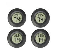 Mini Higrómetro Termómetro Digital LCD, Medidor de Temperatura y Humedad Interior, Redondo, en Grados Fahrenheit o Celsius, 1/6 Piezas 1PCS Without battery