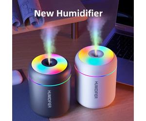 Mini humidificador de aire de 180ML, difusor de Aroma eléctrico USB, purificador de aceites esenciales, generador de niebla de aromaterapia, luces para coche, hogar y dormitorio BLANCO