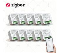 Mini Interruptor Inteligente Zigbee 3.0, 16A, Control de 2 Vías, Relé, Interruptor de Luz, Módulo de Automatización del Hogar, Requiere Soporte de Gateway Z2M 2PCS