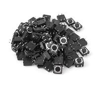 Mini Interruptor Táctil Momentáneo, 12x12x5mm, 100 Unidades, Botón Pulsador Negro, DC12V 50mA, para Placas de Circuito Impreso