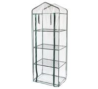 Mini Invernadero de 4 Niveles PVC Transparente Cubierta Impermeable Estantes Pequeños Casa de Cultivo de Plantas Jardín al Aire Libre Marco de Acero | Pala Gratis