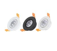 Mini lámpara LED de techo LED regulable 1W 3W mini LED downlight blanco, negro, plateado Mini downlight AC110V 220V(1pcs,Cold whtie 6000K,3W No)