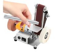 Mini lijadora de banda eléctrica de 7 niveles ajustable, pequeña, lijadora de mesa eléctrica de 4000 - 9000 rpm, plataforma ajustable para trabajos de madera DIY, trabajo de metal