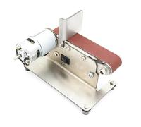 Mini lijadora de banda eléctrica, pulidora DIY, 7 velocidades ajustables, 10 Uds., afilador cinturones, cortador bordes cuchillo para fábrica(Set3-895 motor)