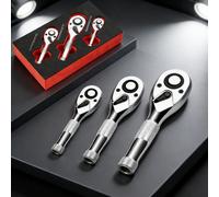 Mini Llave de Trinquete con Cabezal Cuadrado de 72 Dientes, Juego de Trinquete Compacto de 1/4, 3/8 y 1/2 Pulgadas con Liberación Rápida medium