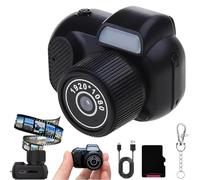 Mini llavero de cámara 1080p HD - Llavero recargable con luz LED flash, 8 filtros y pantalla de 0.96 pulgadas - Cámara digital compacta
