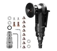 Mini máquina de biselado neumática, portátil de mano de arco de 45 grados con cuchillas de repuesto para desbarbado de chaflán de corte de metal (8 insertos C + 4 rodamientos)