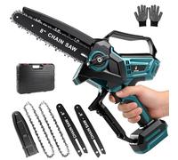 Mini Motosierra 8 Pulgadas Sin Escobillas Compatible con Makita 18V Batería, Sierra de Podar con Engrasador Automático y Tensión de Cadena sin Herramientas, Sierra de Cadena Manual para Jardín