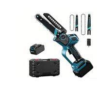 Mini motosierra eléctrica de 6 y 8 pulgadas con batería, sierra de podar eléctrica con 2 x 4000 mAh Ak ku, sistema de aceite automático, cadena autoajustable, sierra de mano para tijeras de jardín