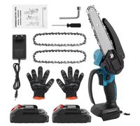 Mini motosierra, hoja de 15 cm, batería recargable, estilo A - 6 pulgadas (2 baterías)