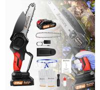 Mini motosierra inalámbrica de 6 pulgadas, minisierra de cadena inalámbrica con batería de 1500 mAh, sierra de cadena eléctrica de mano, sierra de tronzadora, pequeña motosierra inalámbrica para