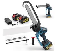 Mini motosierra inalámbrica de 8 pulgadas con 2 motores sin escobillas de batería de 4.0 Ah