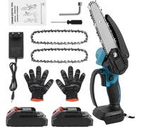 Mini motosierra, ligera, corte eficiente, modelo A (con 2 baterías), compatible con la normativa de la UE