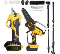 Mini motosierra y podadora telescópica 4 en 1 para Dewalt 18 V 20 V | Sierra de podar eléctrica de 2,8 cm, alcance máximo de hasta 4,5 m, para el cuidado del jardín