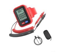 Mini multímetro digital correa de muñeca medidor de voltaje probador AC DC resistencia diodo continuidad retroiluminación para USB C portátil 85g rojo (host plus paquete)