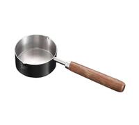 Mini olla calentadora de leche, mini calentador de mantequilla de acero inoxidable | Olla de cocina para salsas, parte inferior plana antiadherente, mango único, utensilios de cocina de inducción